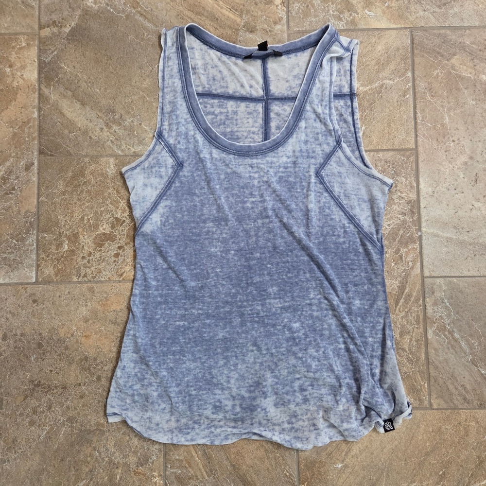 Rock & Republic Blue Tie Dye Burnout Tank Top Women's‎ Size L